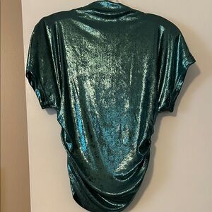 Entro Metallic Teal Short Sleeve Top